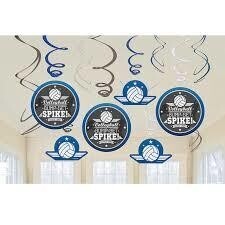 Swirl Decorations - Volleyball - 12pc