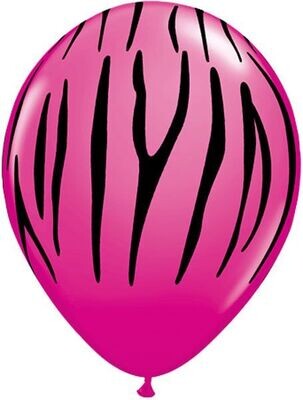 Latex Balloon-Zebra Stripes Wild Berry-1pkg-11&quot;