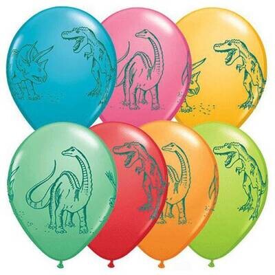Latex Balloon-Dinosaurs In Action Assortment-1pkg-11&quot;