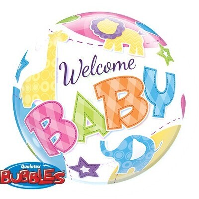 Bubble Balloon - Welcome Baby 1pk (22&quot;)