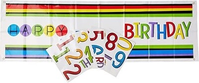 Giant Personalized Banner - Rainbow Birthday