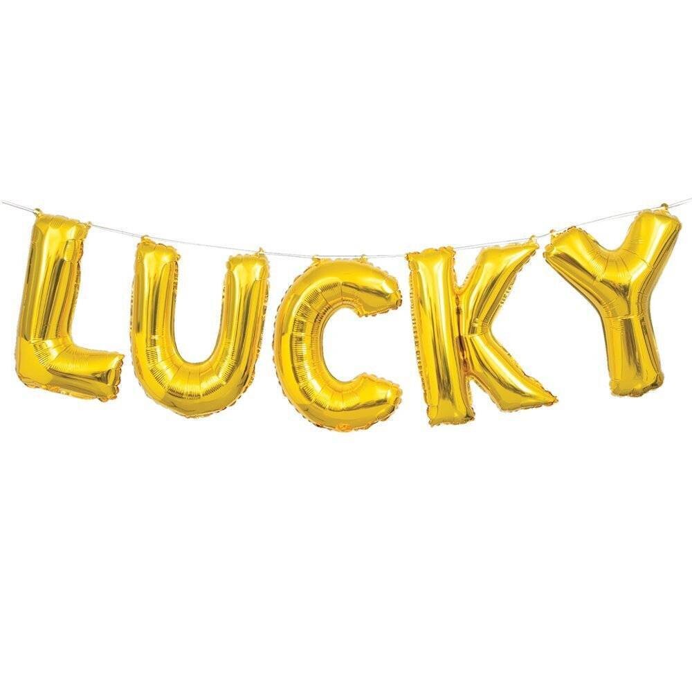 Foil Balloon - Balloon Banner Kit Lucky - 14in