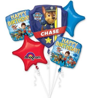 Foil Balloon-5pc Bouquet-Paw Patrol Birthday Foil Balloon-5pc Bouquet-Paw Patrol Birthday