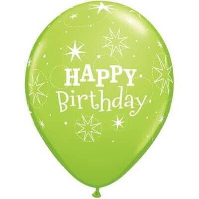 Latex Balloon-Birthday Sparkle Lime Green-1pkg-11&quot;