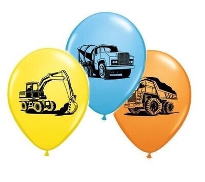 Latex Balloon-Construction Trucks Assortment-1pkg-11&quot;