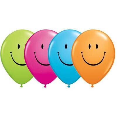 Latex Balloon-Smile Face Assortment-1pkg-11&quot;