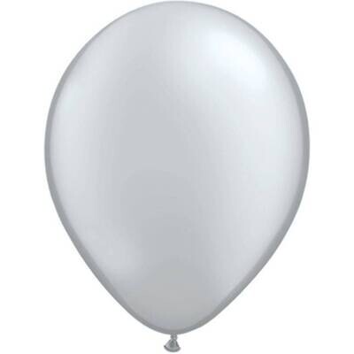 Latex Balloon-Metallic Silver-1pkg-11&quot;