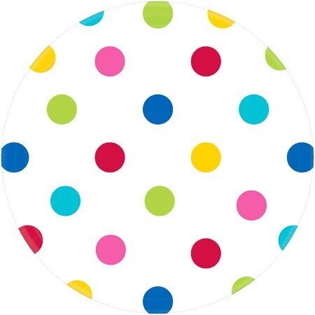 Beverage Paper Plates- Dots Rainbow- 8pk/7&quot;