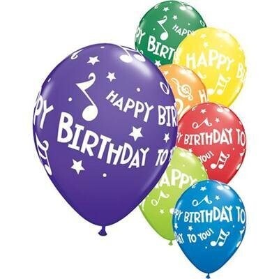 Latex Balloon-Happy Birthday to You Music Notes Assortment-1pkg-11&quot;