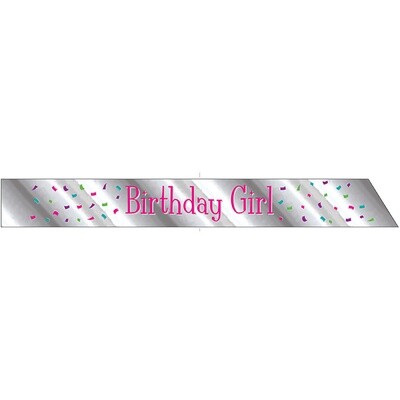 Sash-Foil-Birthday Girl-1pkg-66&#39;&#39;x4&#39;&#39;