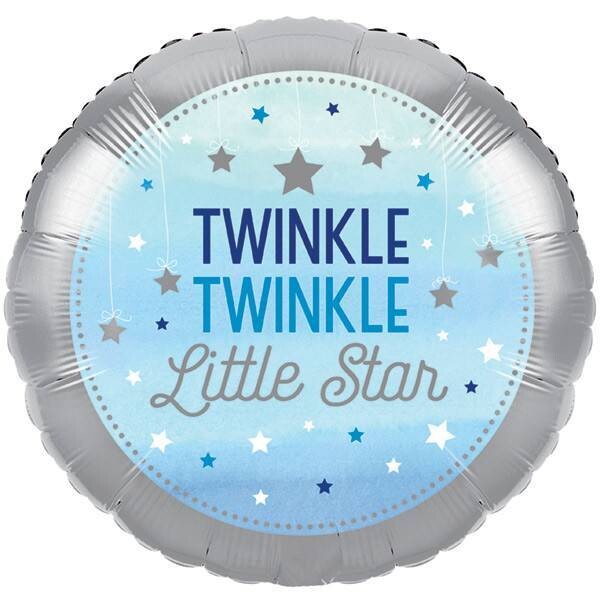 Foil Balloon - Twinkle Little Star Blue