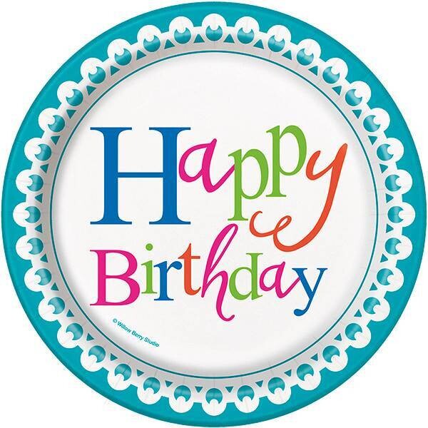 Beverage Plates-Confetti Cake Birthday-8pk-Paper- Discontinued