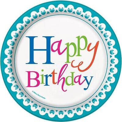 Beverage Plates-Confetti Cake Birthday-8pk-Paper- Discontinued