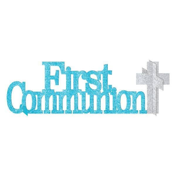 Glitter Table Decorations - First Communion (Blue)-14&#39;&#39;