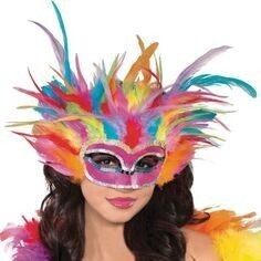 Rainbow Feather Mask - Multicolour