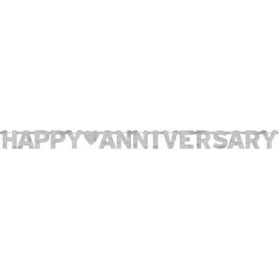 Happy Anniversary Letter Banner 6ft. (Silver)