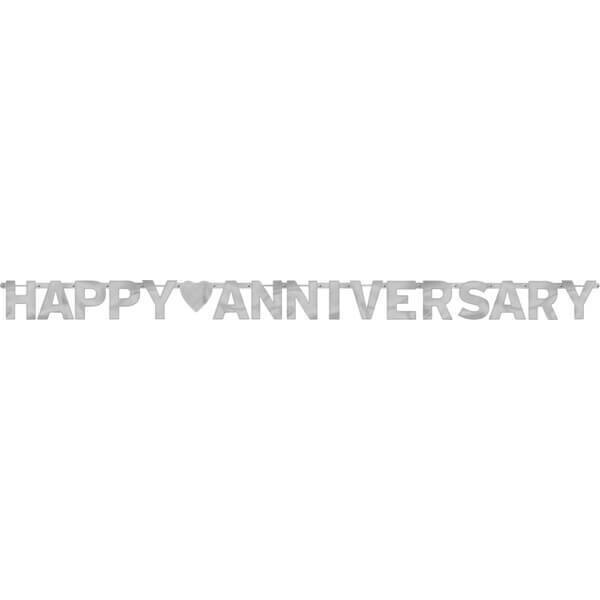 Happy Anniversary Letter Banner 6ft. (Silver)