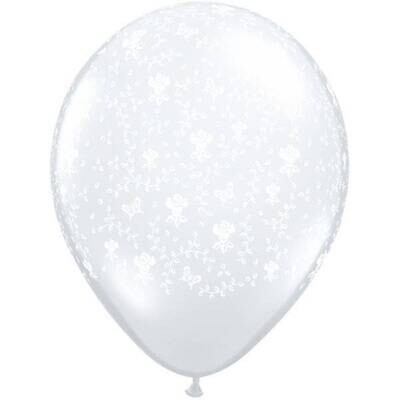 Latex Balloon-Flowers A Round Diamond Clear-1pkg-11&quot;