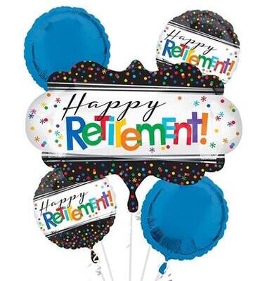 Foil Balloon - Happy Retirement! Bouquet - 5 balloons