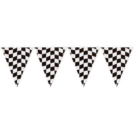 Flag Banner - Race Car - Black And White - 1pc