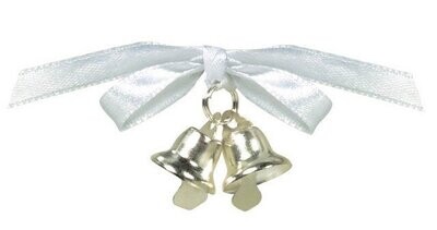 Double Bell Charms - Silver - 12 pc