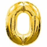 Foil Balloon - Gold # 0 - 34&quot;