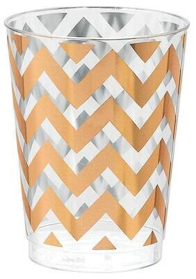 Tumblers-Premium Quality-Plastic-Rose Gold Chevron-10oz-20pk