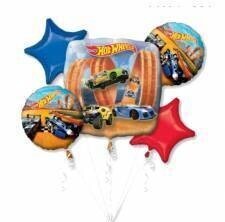 Foil Balloon Bouquet - Hot Wheels - 5 Balloons