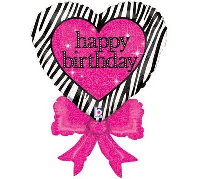 Foil Balloon - Happy Birthday Heart 30&quot;