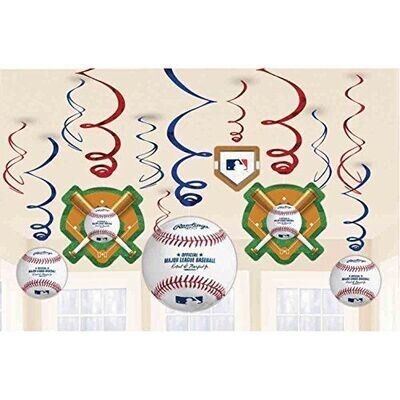 Swirl Decorations - Major League Baseball - 6pk
