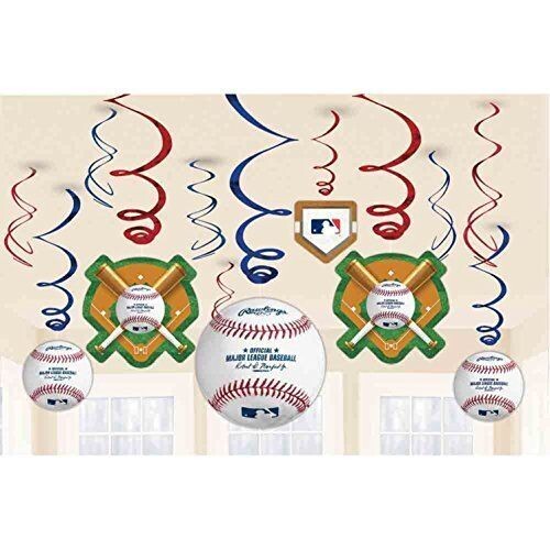 Swirl Decorations - Major League Baseball - 6pk