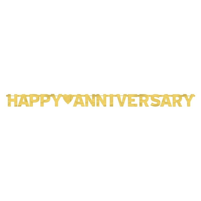 Banner - Happy Anniversary (Gold)