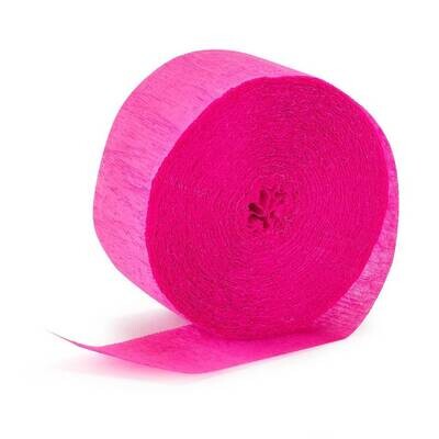 Paper Crepe Streamer-Bright Pink (500 feet x 1.7&quot;)