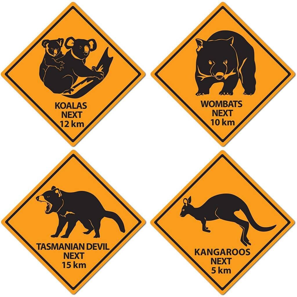 Cutouts Outback Road Sign - 4pcs