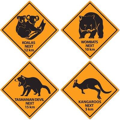Cutouts Outback Road Sign - 4pcs
