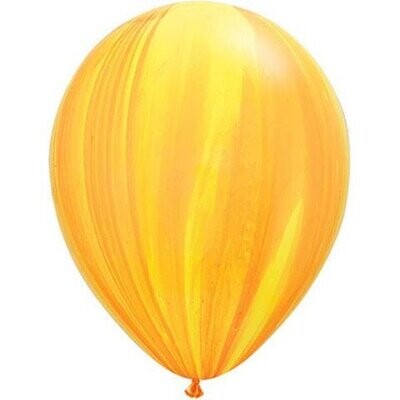 Latex Balloon-Yellow Orange Rainbow SuperAgate-1pkg-11&quot;