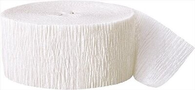 Paper Crepe Streamer-Frosty White (500 feet x 1.7&quot;)