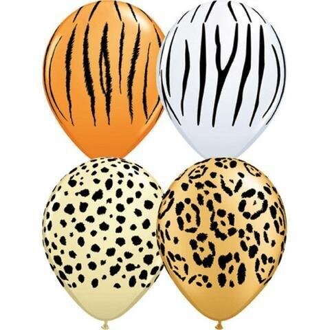 Latex Balloons - Safari Assorted - 11&quot;