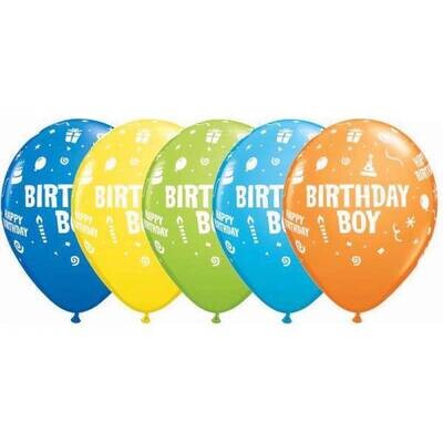Latex Balloon-Birthday Boy Assortment-1pkg-11&quot;