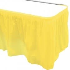Plastic Table Skirt - Light Yellow 33.9 SQ ft.- Final Sale