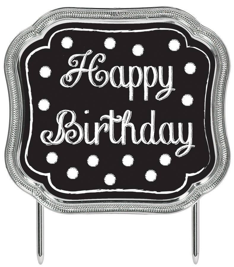Cake Topper-Happy Birthday Chalkboard