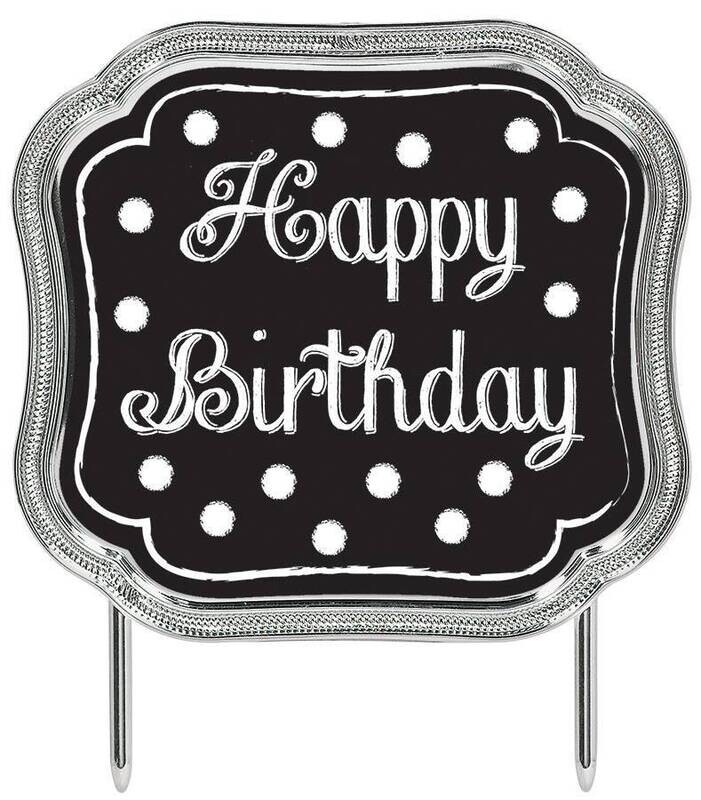 Cake Topper-Happy Birthday Chalkboard