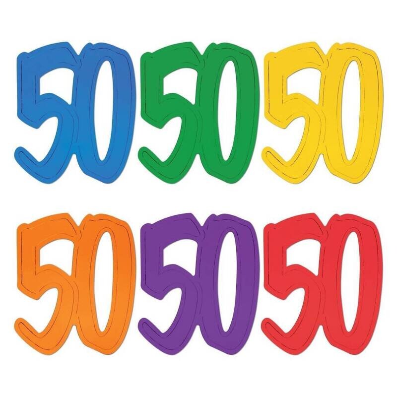Couout &quot;50&quot; Assorted Colour Foil (2 Sided)