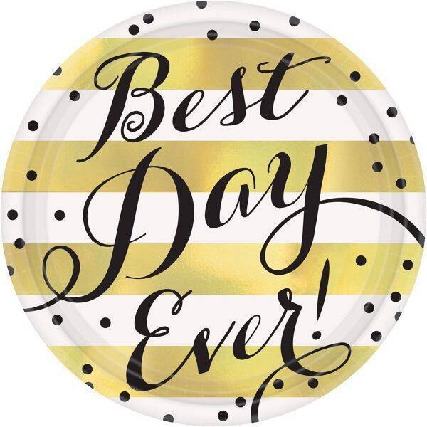 Plates Bev-Best Day Ever-8pk- Discontinued