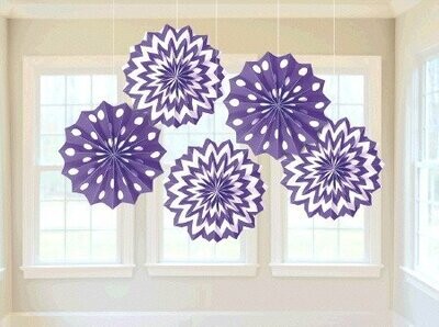 Paper Fans - New Purple - 8&quot; - 5pc