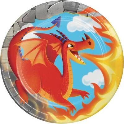 Plates-Bev - Dragon Party-8pk-Paper
