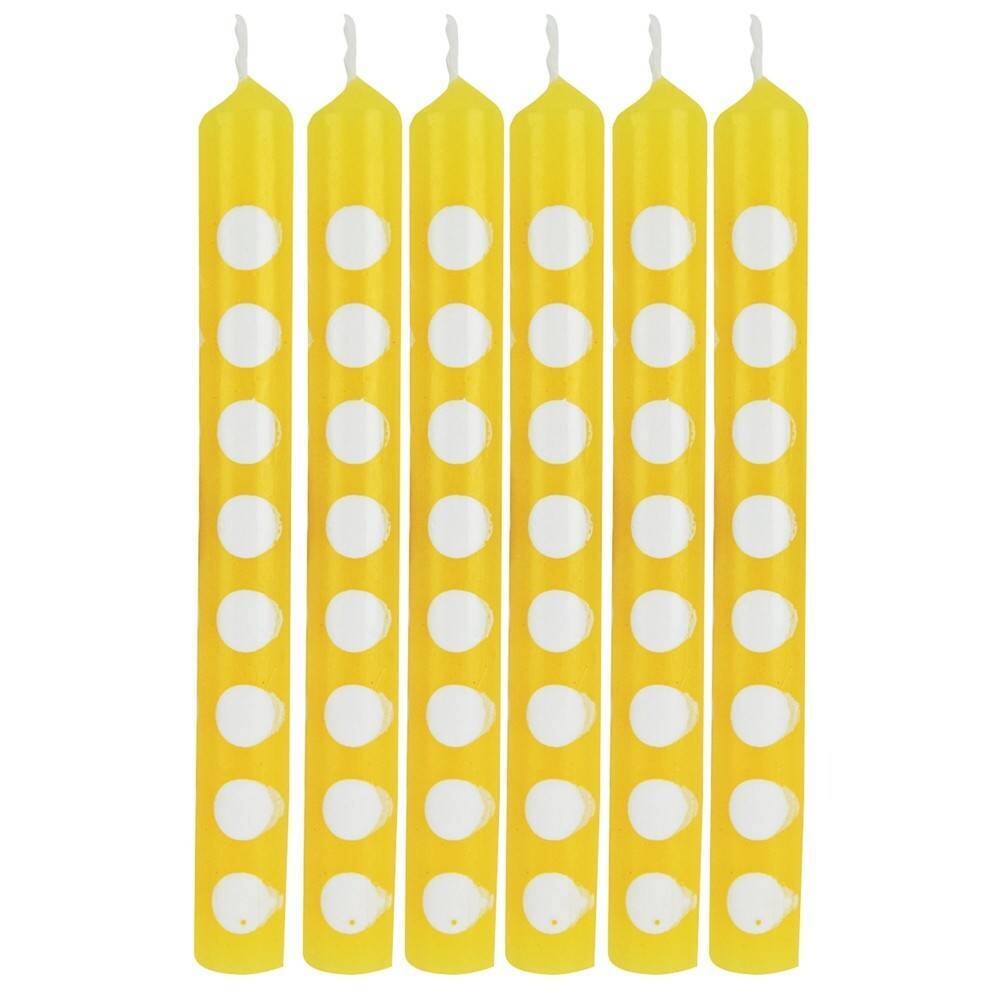 Candles - School Bus Yellow Dots-2.25&#39;&#39;-12pk
