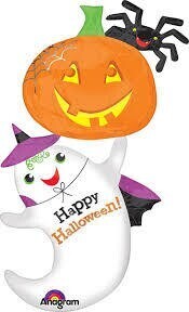 Foil Balloon-Happy Halloween Ghost SuperShape 54&quot;