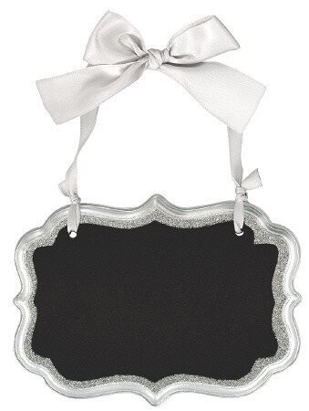 Chalkboard-Silver Glitter Sign