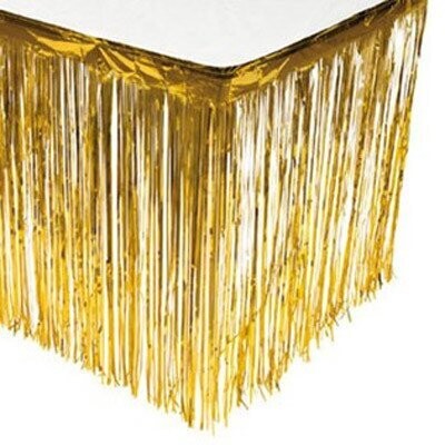 Foil tableskirt Gold - 29&quot;x144&quot; (12&#39; Wide)